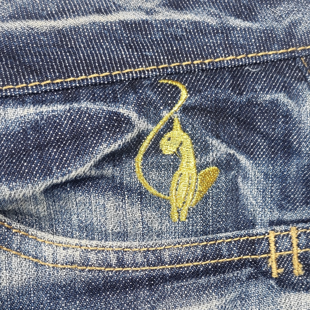 Baby Phat Light Blue Denim Jeans with Gold Stitching - Picture 16 of 16